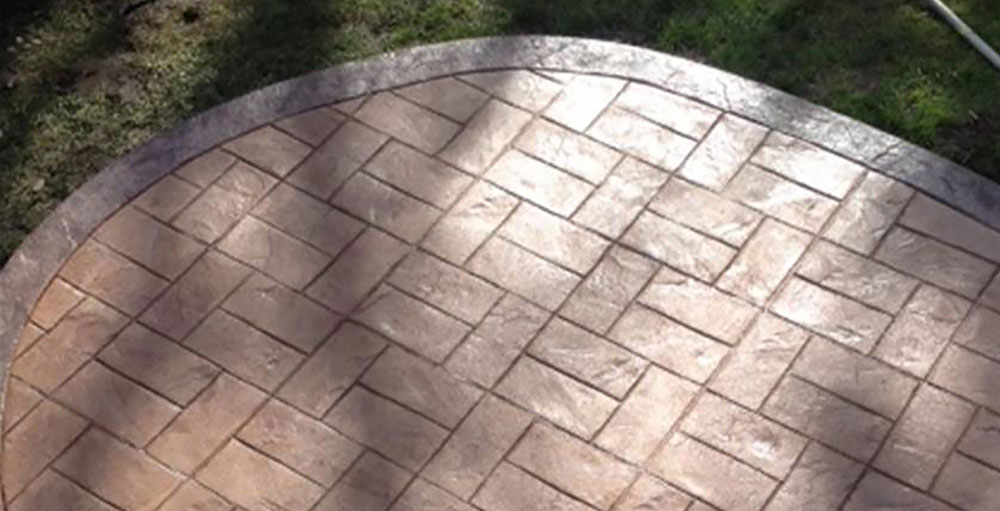 stamped backyard concrete